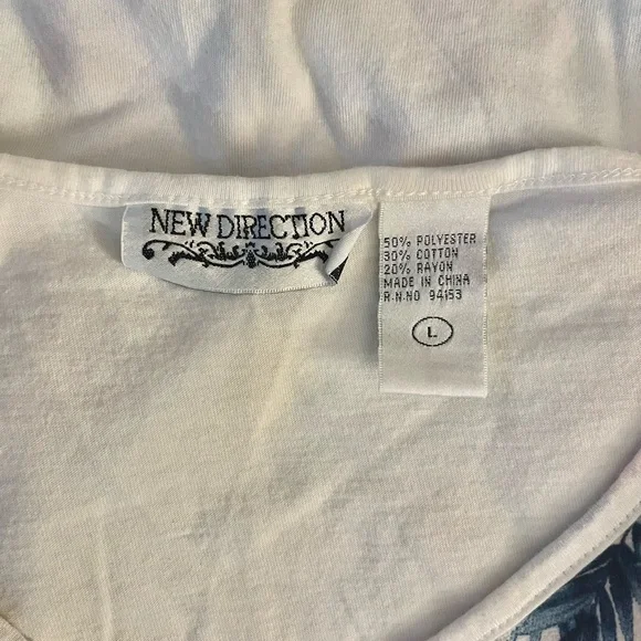 New Directions Multicolor Floral V-Neck Blouse - Picture 5 of 7